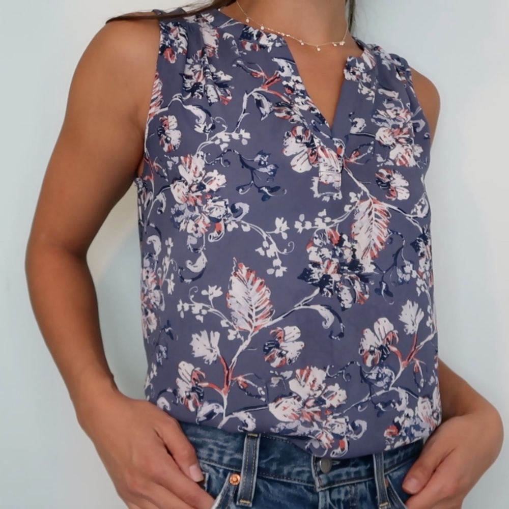 Floral Print Purple Tank top